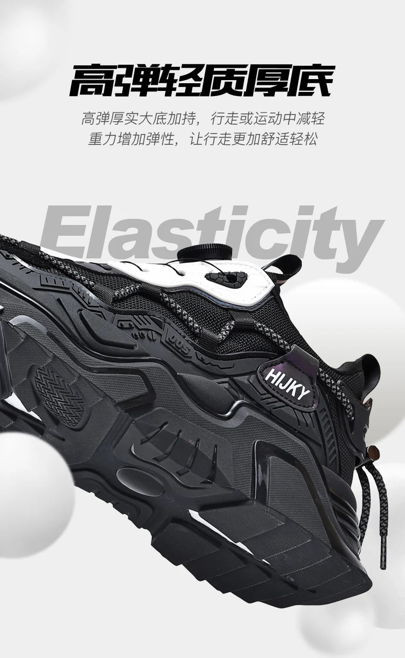 Yuzhy Men's Breathable Casual Lace-Up Shoes - Winter-Ready, Anti-Odor Sneakers