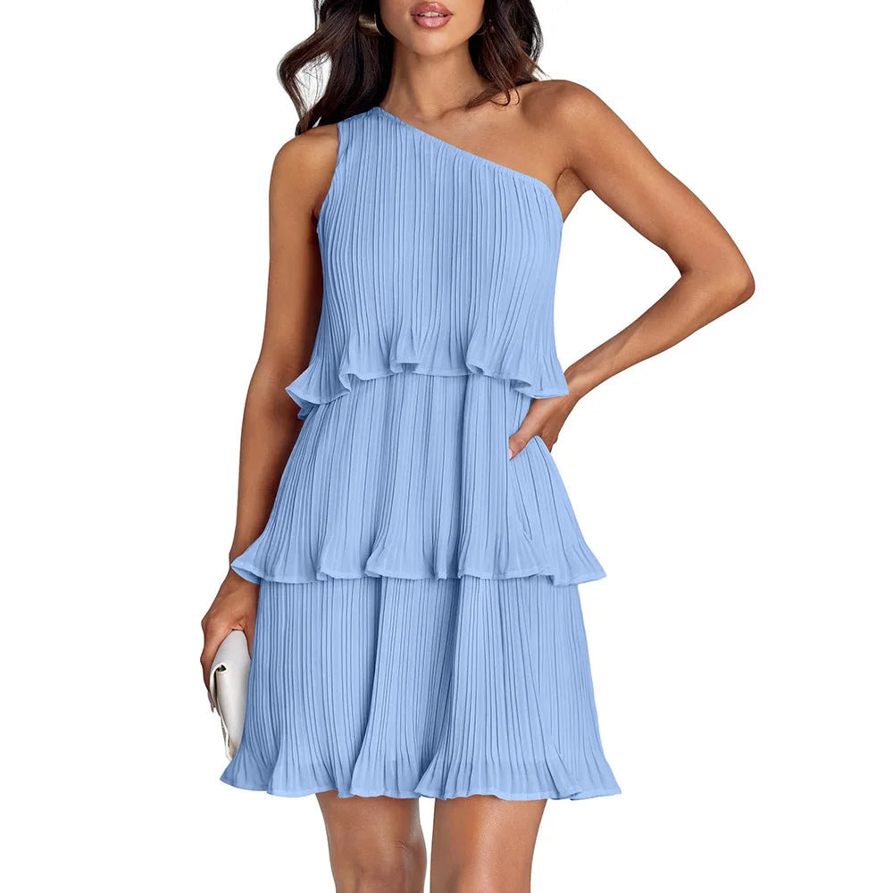 YJKDYK Women’s One-Shoulder A-Line Beach Dress – Summer 2024 Collection