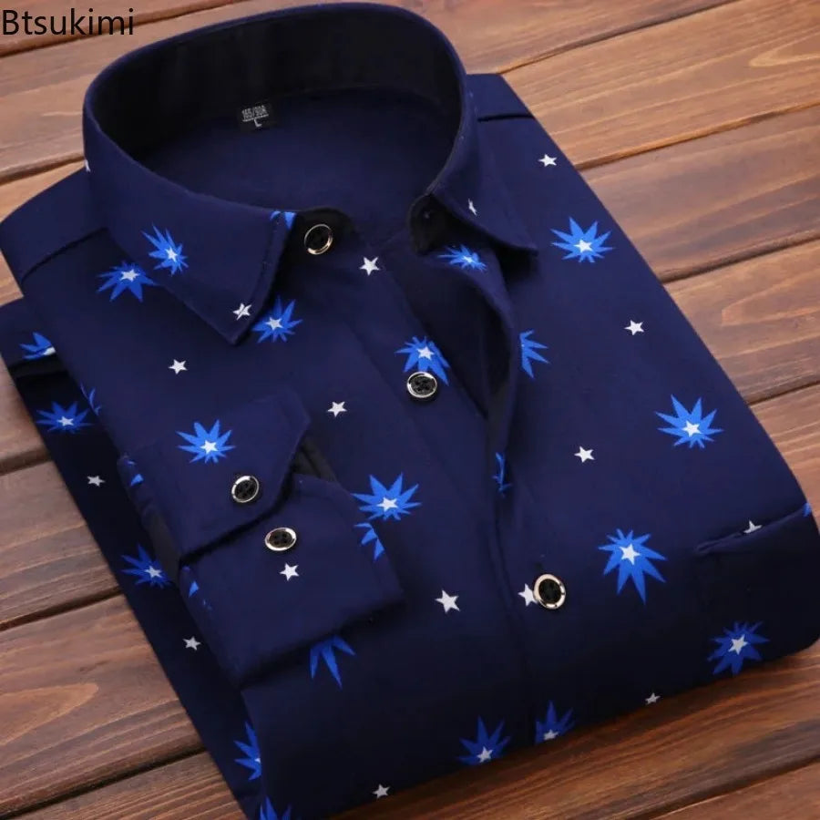 Btsukimi Men’s Plaid Casual Shirt - Classic, Comfortable, and Perfect for Autumn & Winter