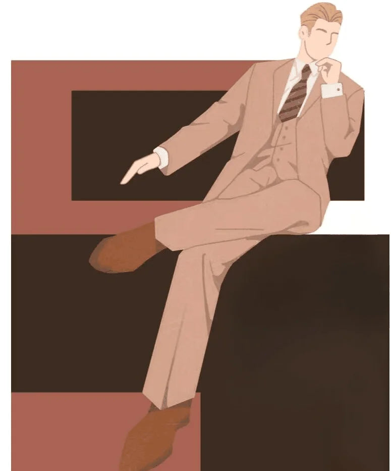 SILIWEYA Men's Smart Casual Wedding Suit - Polyester & Cotton Blend, Regular Fit