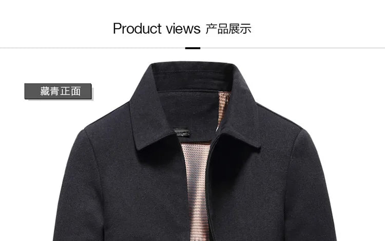 BULUOLANDI Men’s Casual Winter Jacket - Zipper Closure, Turn-down Collar, Regular Fit