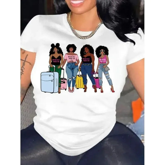 Women's Summer T-shirts new fashion Casual Crew Neck Short Sleeve T-shirt