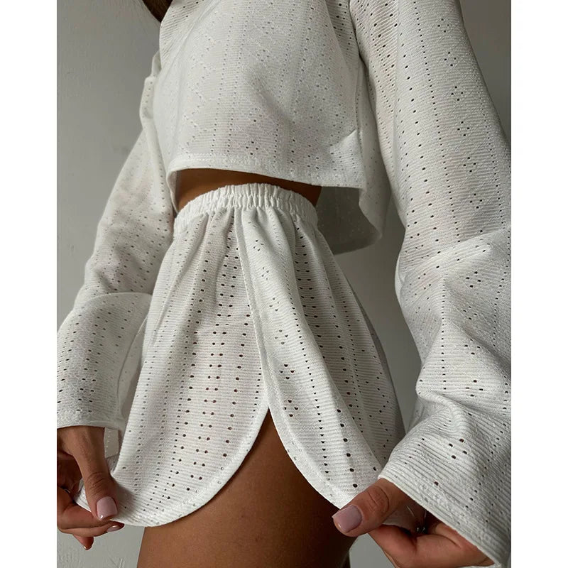 CYSAYS Women’s Casual Pullover Top with Hollow Out Details & Flare Sleeves – Summer 2024 Collection