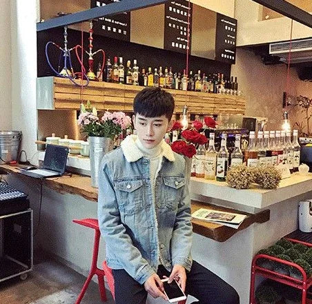 Shangkaka Men’s Vintage Slim Fit Denim Jacket - Autumn & Winter Outerwear