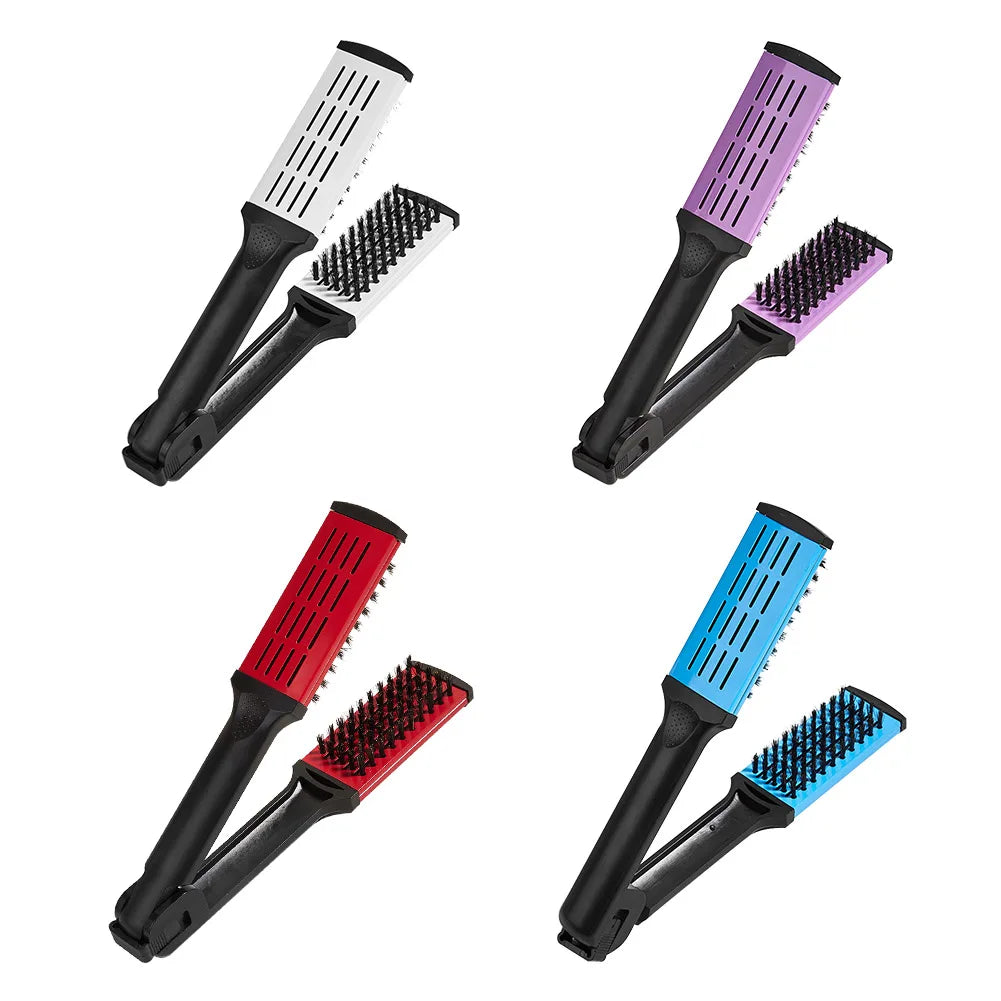 Hair Straightener Comb – Plastic Detangling Brush for Wet & Dry Hair
