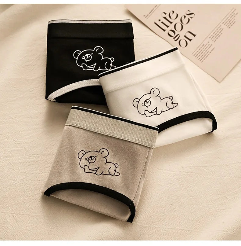 NoEnName Women's Mid-Rise Briefs - Comfortable Polyester & Spandex Underwear with Print Pattern