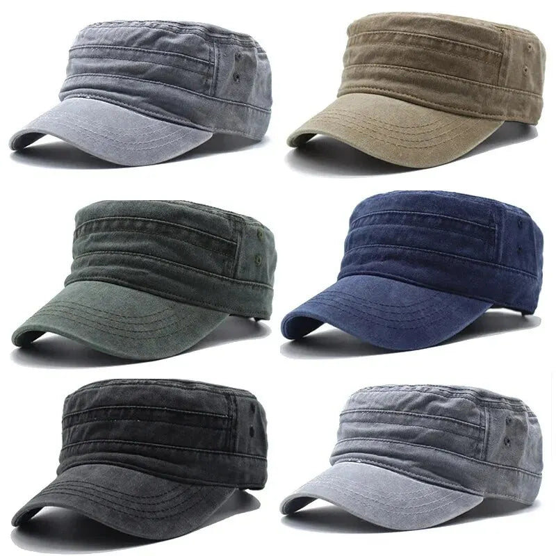 NoEnName_Null Men's Military Hat - Cotton, Sun Protection, Outdoor Gear for All Seasons