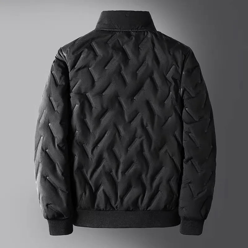 NoEnName_Null Men's Casual Zipper Jacket – Thick Polyester Outerwear for Autumn & Winter