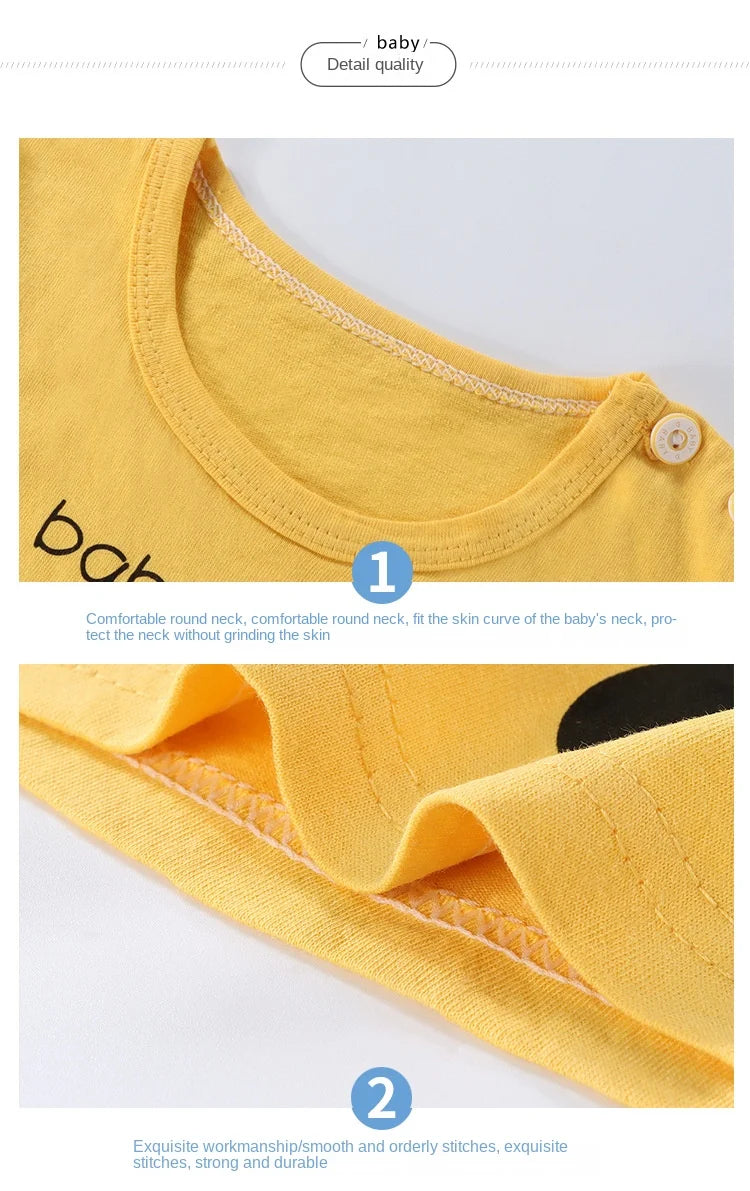 NoEnName_Null Unisex Summer Outfit for Kids – Soft Cotton-Polyester Casual Wear (Ages 25M–12Y)