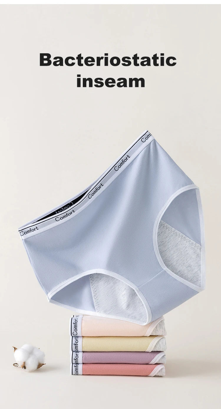Chen Asta Women High-Rise Cotton Briefs Comfortable & Soft Menstrual Panties (Multiple Sizes)