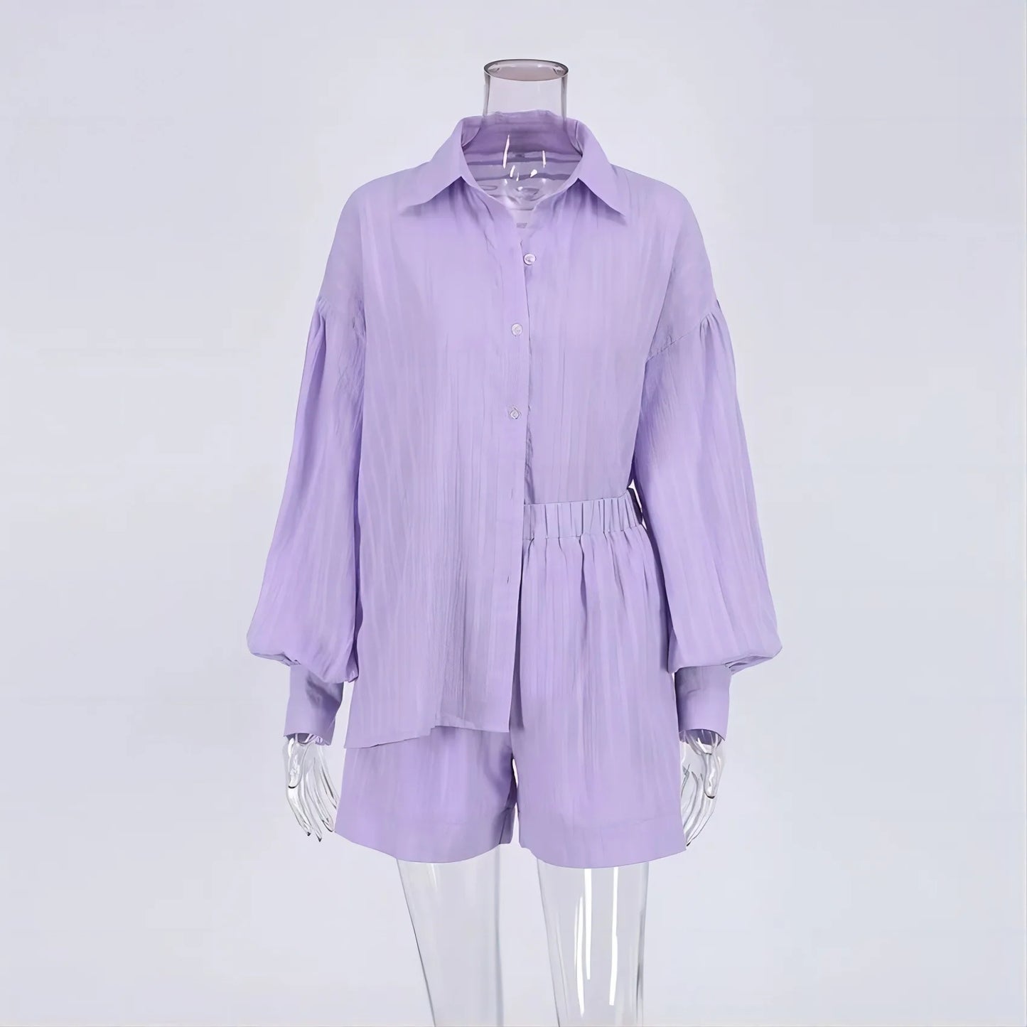 MsChuh Women’s Office Lady Puff Sleeve Mini Dress - Regular Fit, Single Breasted, Spring/Summer Collection