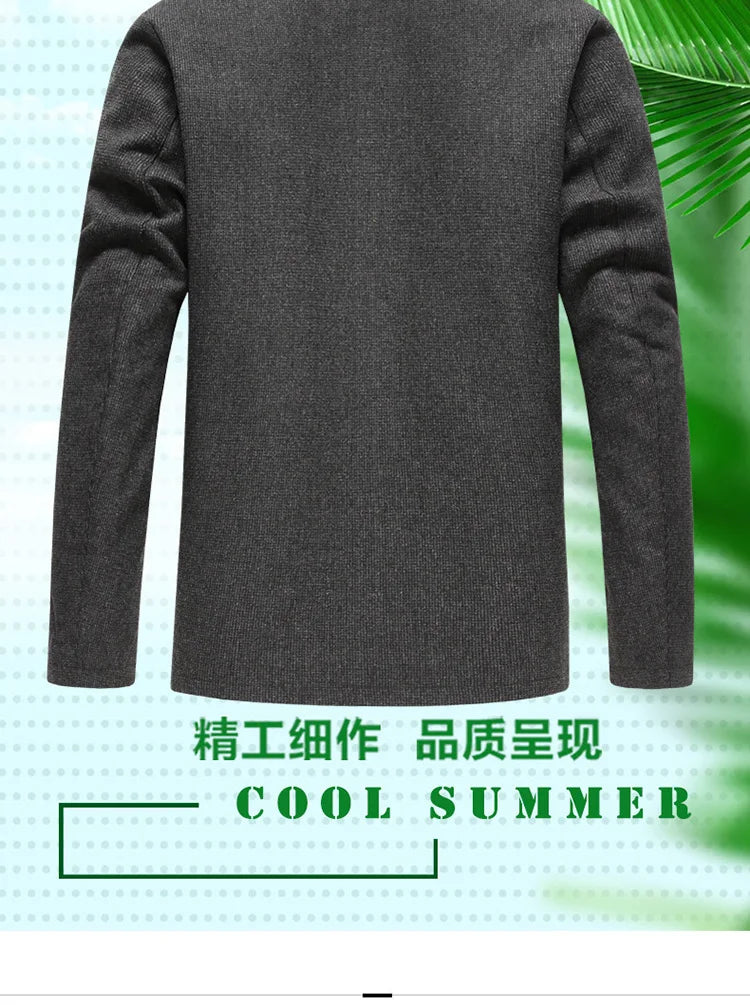 BULUOLANDI Men’s Casual Winter Jacket - Zipper Closure, Turn-down Collar, Regular Fit