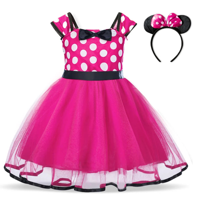 RBVH Baby Girl’s A-Line Polka Dot Dress with Bow – All-Season Fashion