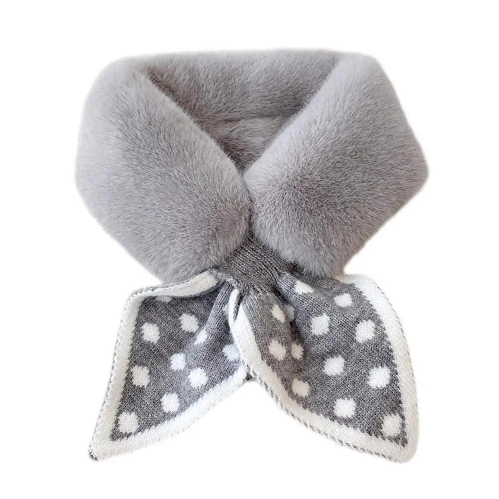 NoEnName_Null Women's Winter Splice Plush Scarf – Stylish & Cozy Casual Accessory