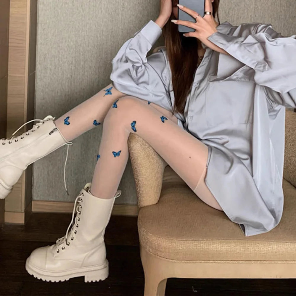 NoEnName_Null Printed Nylon Women's Tight – Thin, Comfortable, and Stylish