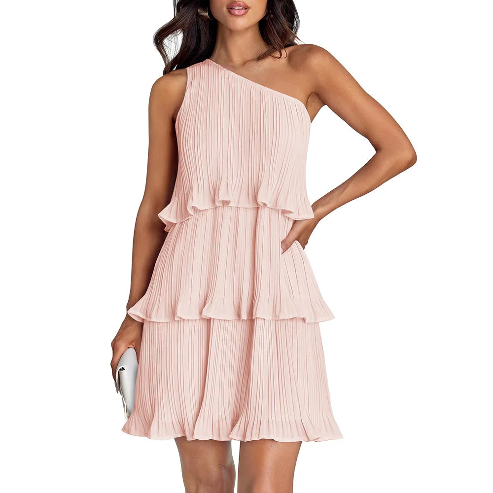 YJKDYK Women’s One-Shoulder A-Line Beach Dress – Summer 2024 Collection