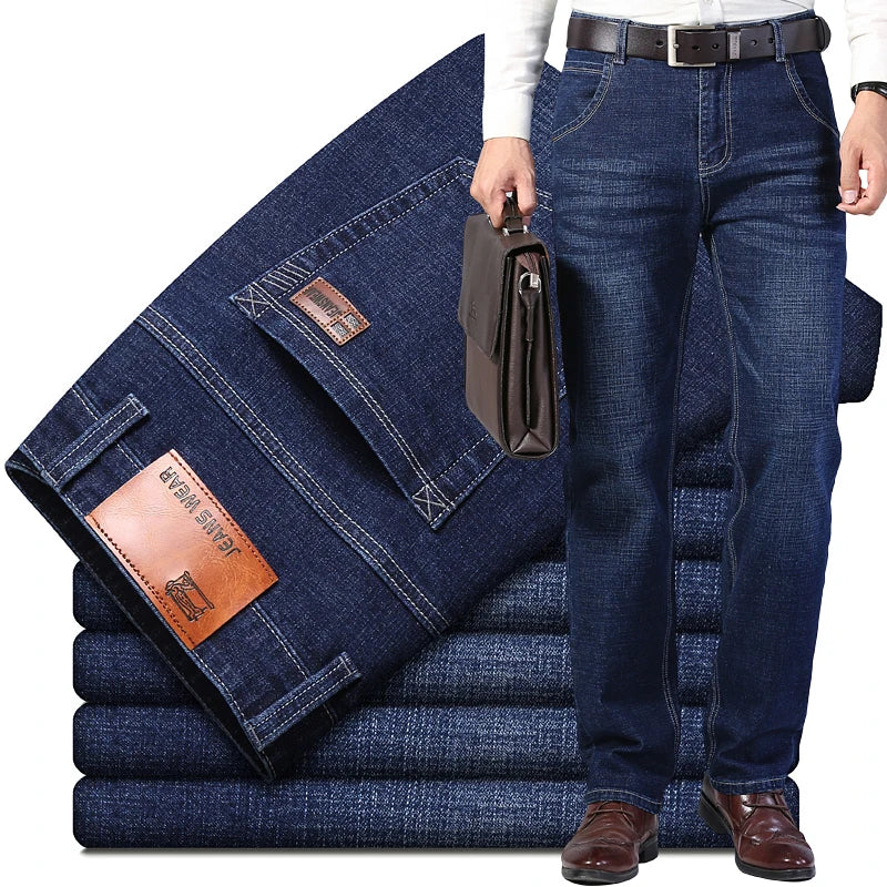 Odinokov Men’s Casual Straight-Leg Denim Jeans - Durable & Stylish