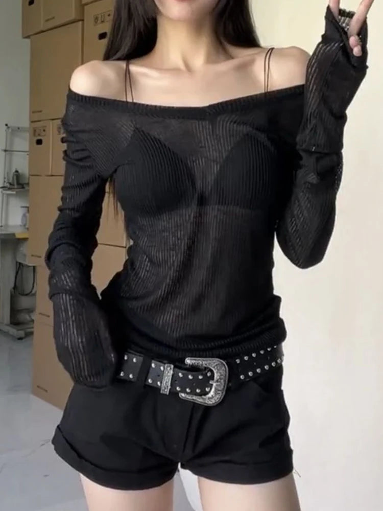 Women's Skinny Fit V-Neck Long Sleeve Stretch Tee – Summer 2025 | JEYONGZOO