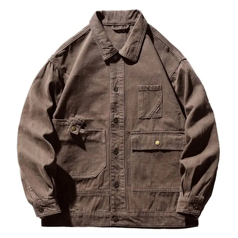 VXO Men’s Chic Autumn & Winter Jacket – Stylish Turn-Down Collar, Ribbed Sleeves, and Pockets for Daily Wear