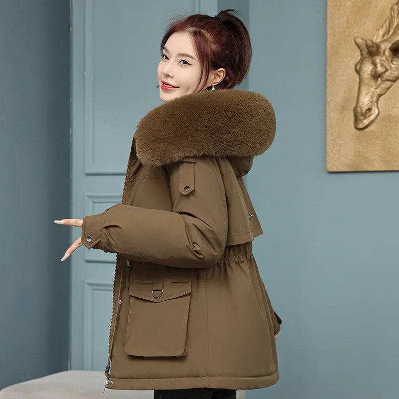 Women's Thick Hooded Winter Jacket - Warm & Stylish