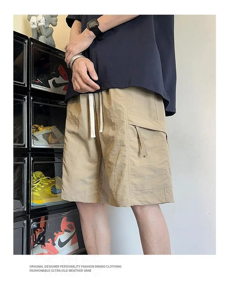 Men’s Casual Solid Color Polyester Summer Shorts – Lightweight & Breathable