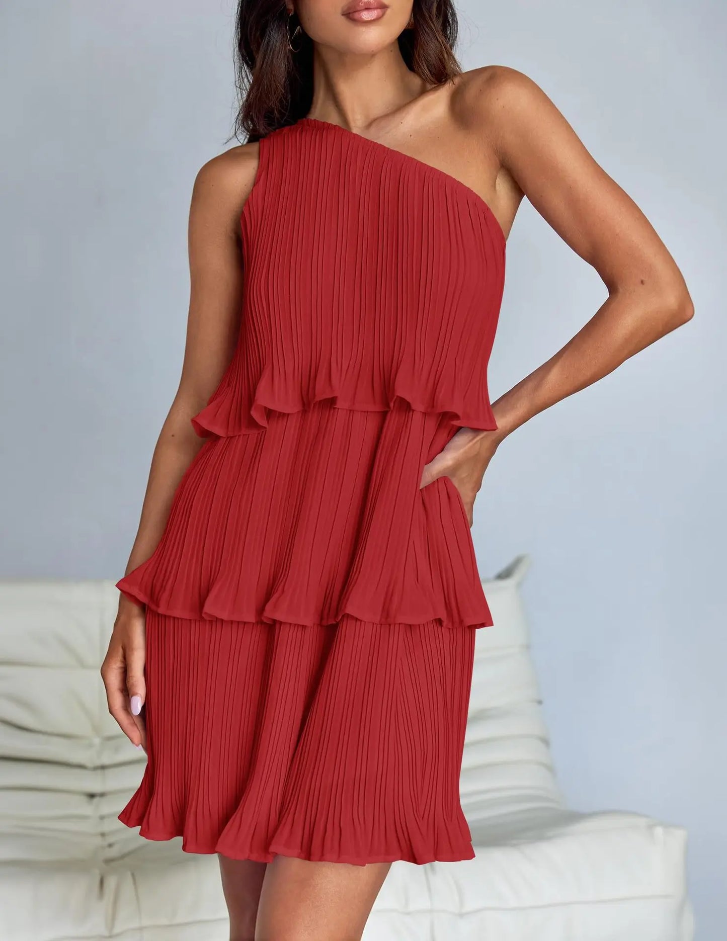 YJKDYK Women’s One-Shoulder A-Line Beach Dress – Summer 2024 Collection