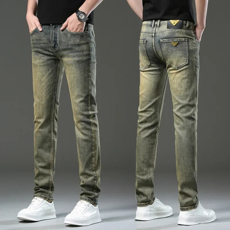 Denim jeans Pants Slim Fit Retro Stretch 2023 Winter Autumn Trousers Moto Biker Jeans High Quality