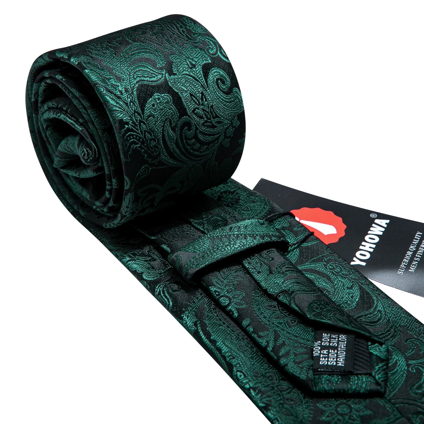 Title: Barry.Wang Green Floral Bow Tie - Silk & Polyester Blend