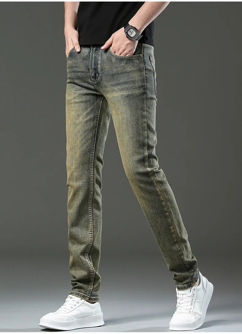 Denim jeans Pants Slim Fit Retro Stretch 2023 Winter Autumn Trousers Moto Biker Jeans High Quality