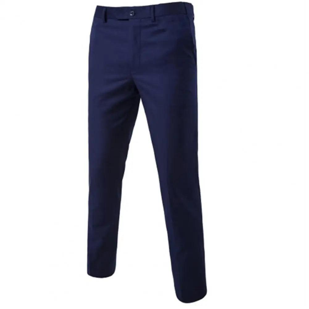 NoEnName_Null Men's Formal Suit - Cotton and Polyester Blend, Single Breasted, Regular Fit