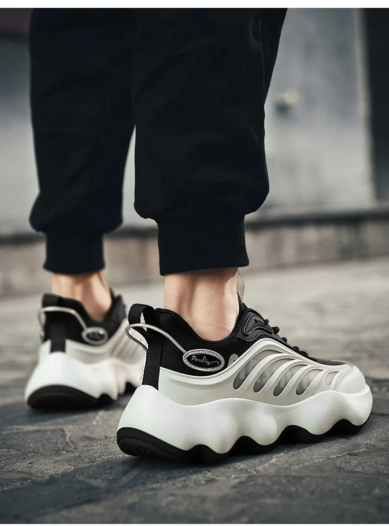 Yuzhy Men's Breathable Casual Lace-Up Shoes - Winter-Ready, Anti-Odor Sneakers