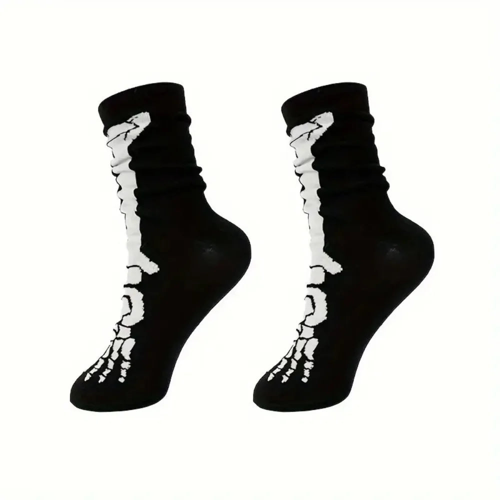 Halloween Style Cotton Crew Socks - Festive & Comfortable