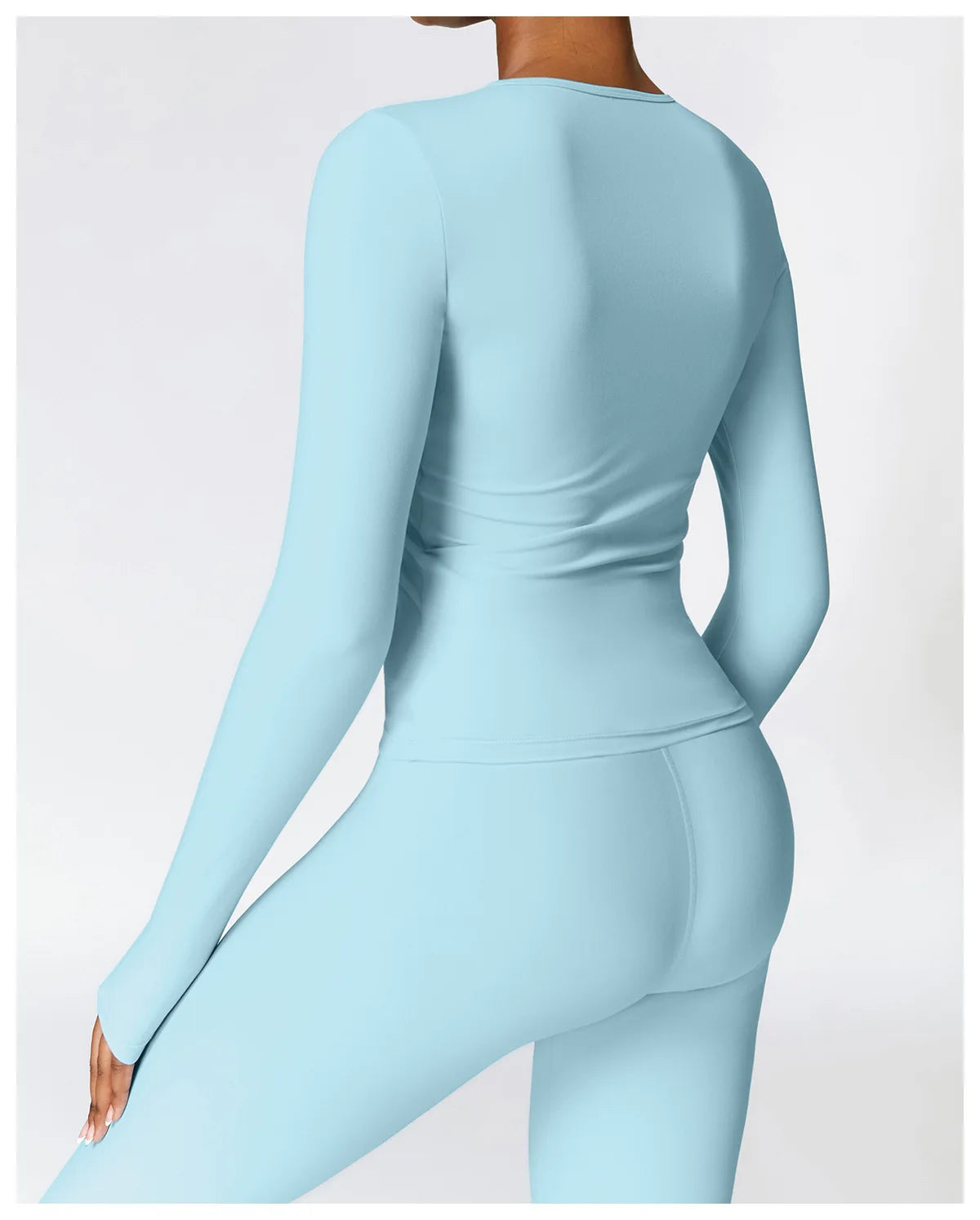 YEHAN Women's Sporty Yoga Set - High Waist, Quick Dry, Spandex/Nylon, Full Sleeve