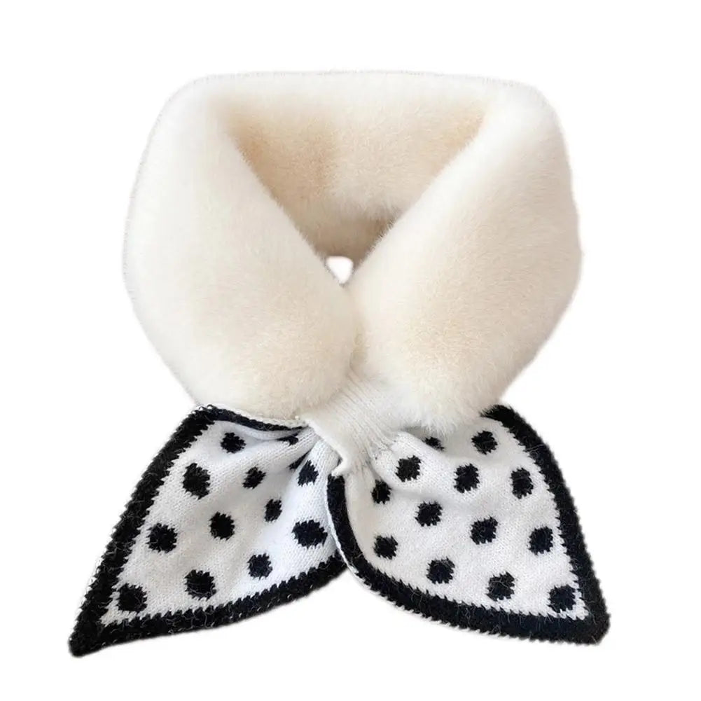 NoEnName_Null Women's Winter Splice Plush Scarf – Stylish & Cozy Casual Accessory