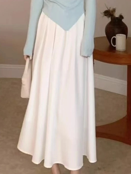 Miss tough Junior Sweet Autumn/Winter Asymmetrical A-Line Dress with Square Collar – Ankle Length, 