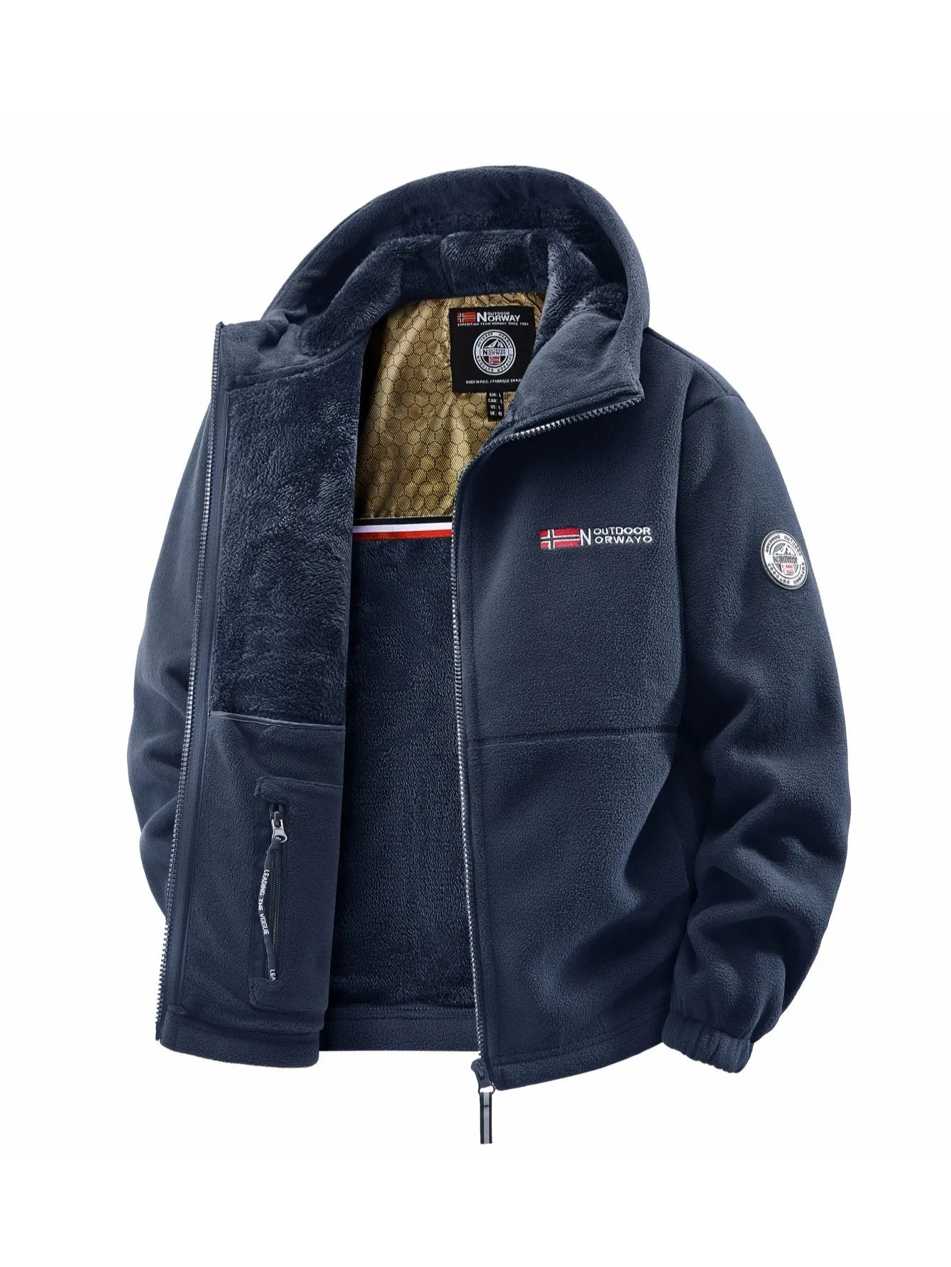 Men’s Casual Fleece Jacket – Full-Zip Outerwear for All Seasons