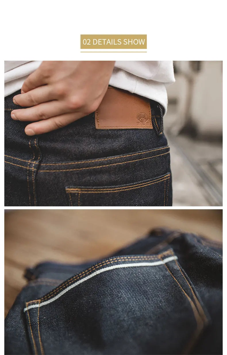 MADEN Men’s Midweight Denim Cargo Pants – Casual Full-Length Jeans with Pockets for Everyday Wear