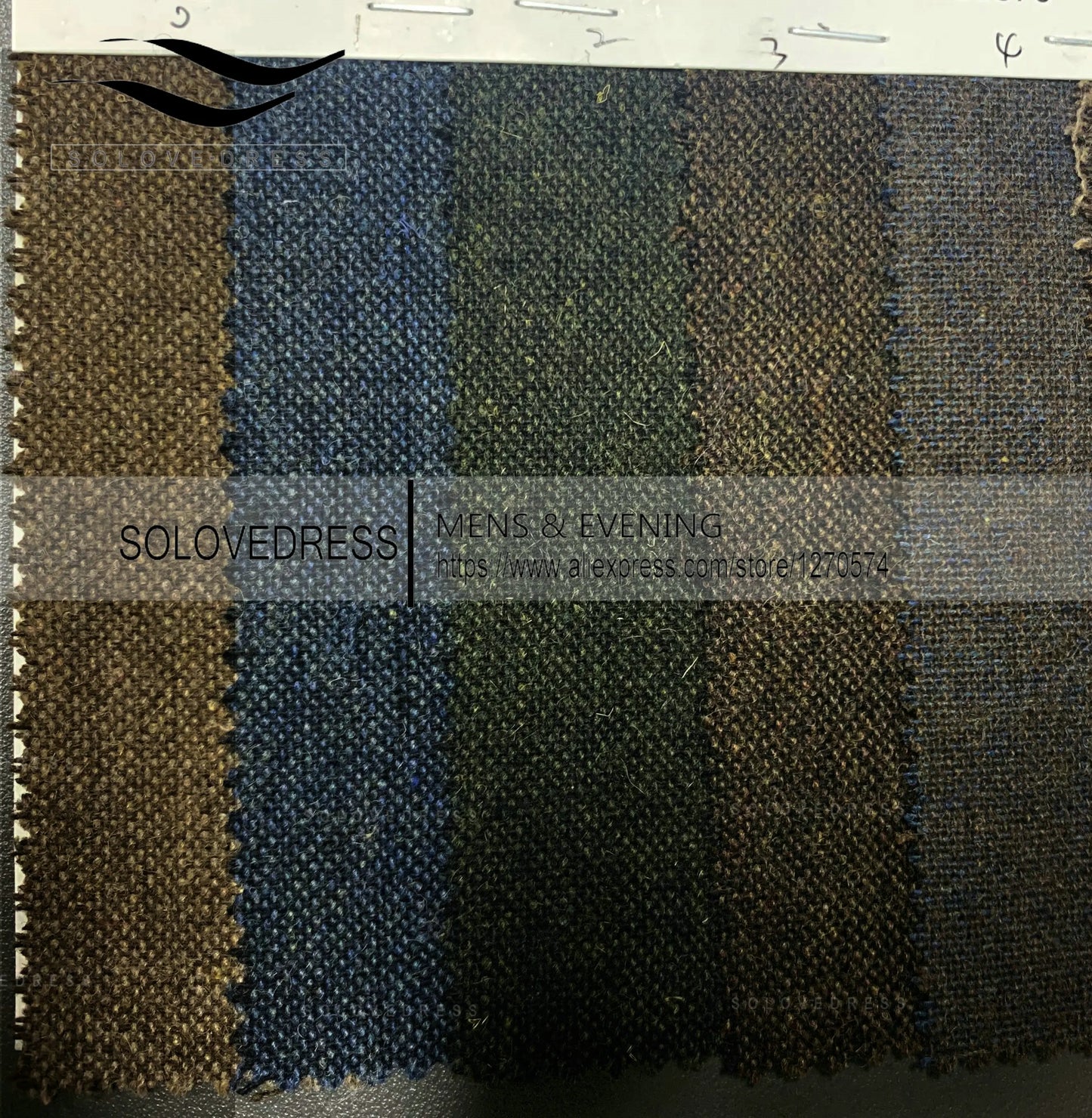 Brown Tweed Men 3 Pieces Formal Business Gentle-Mens Groom Wedding Dress Blazer Suits(Jacket+Pants+Vest)