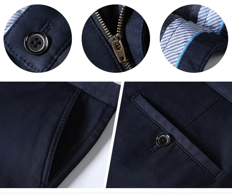 HIQOR Men’s Smart Casual Straight-Leg Pants – Autumn and Winter Fleece Collection