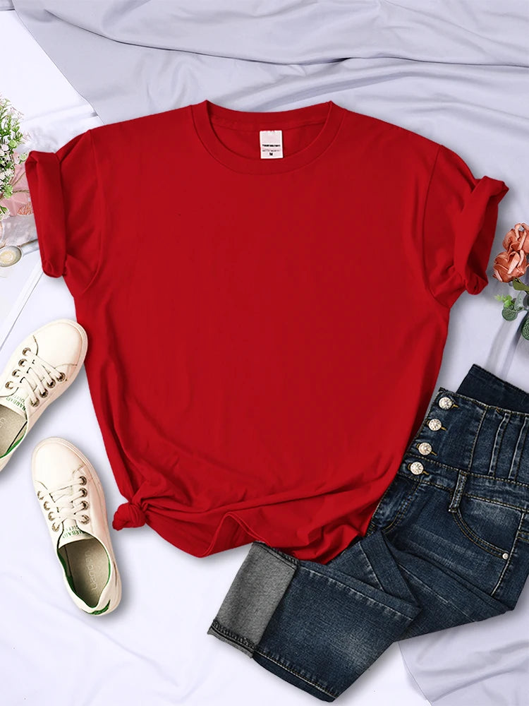 Summer Women Solid Color T-Shirts Comfortable All-Match Multicolor Clothes Loose O-Neck Short Sleeve Casual Female Tops