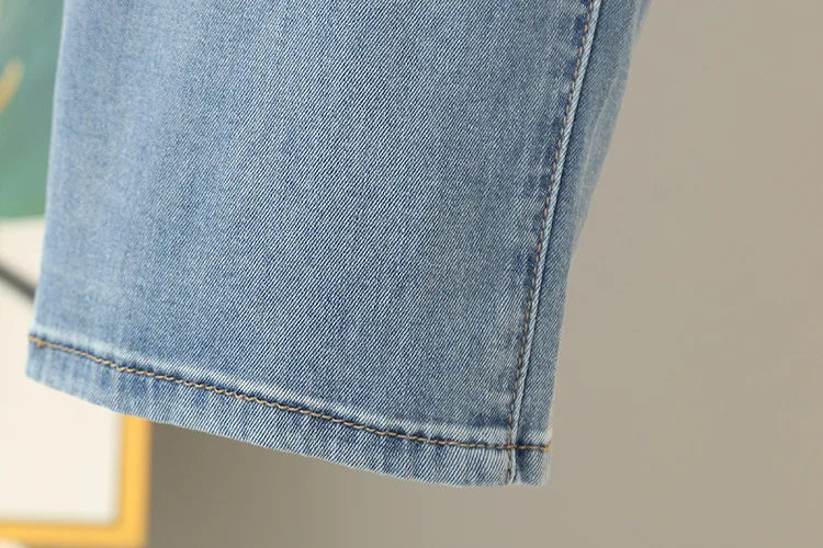 BISENMADE Women's High-Waist Slim Fit Stripe Harem Jeans with Pockets – Ankle-Length for Spring/Summer