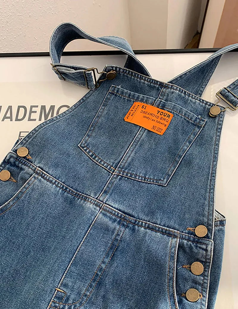 MEXZT Women's Ankle-Length Streetwear Jumpsuit - Loose Fit Wide Leg Pants