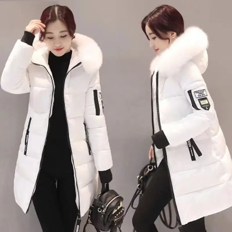 Women's Wool Hooded Coat with Faux Fur Collar – X-Long, Thick, Zipper Closure, Autumn/Winter Office Lady Style