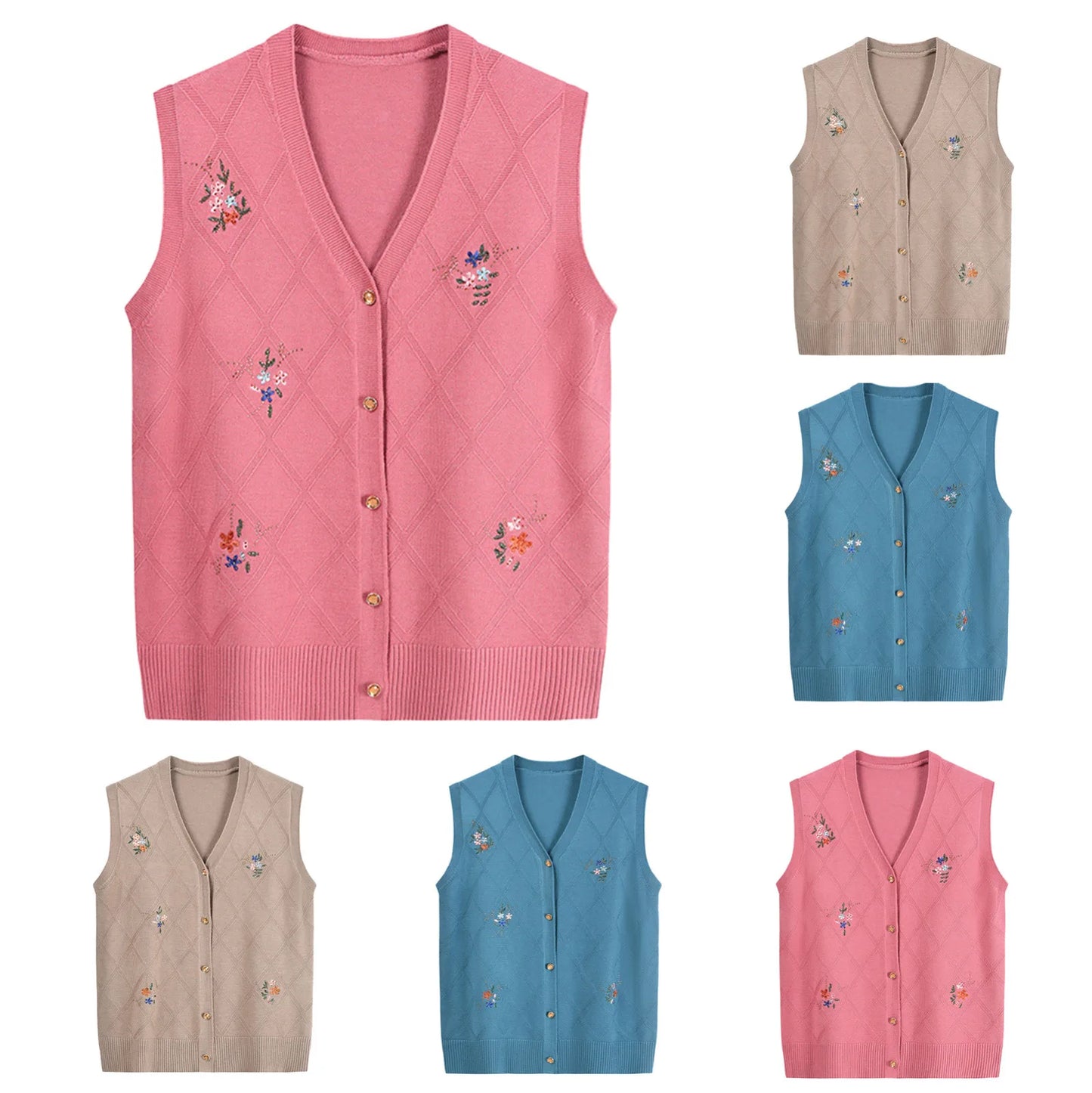 NoEnName_Null Women's Streetwear Applique Vest – Summer & Autumn Casual Outerwear