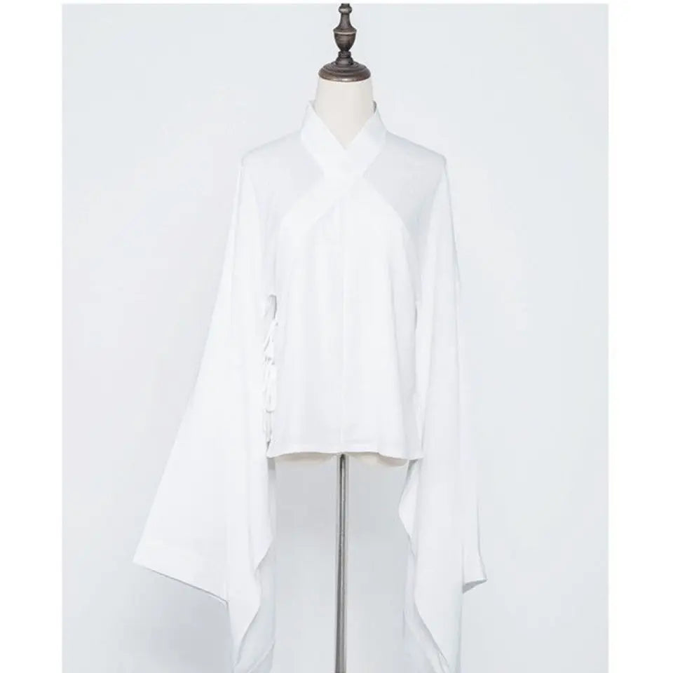 Chinese Traditional Clothing Handfu Lady Black and white Tops Skirt Suit Underwear Ancient Home Pants