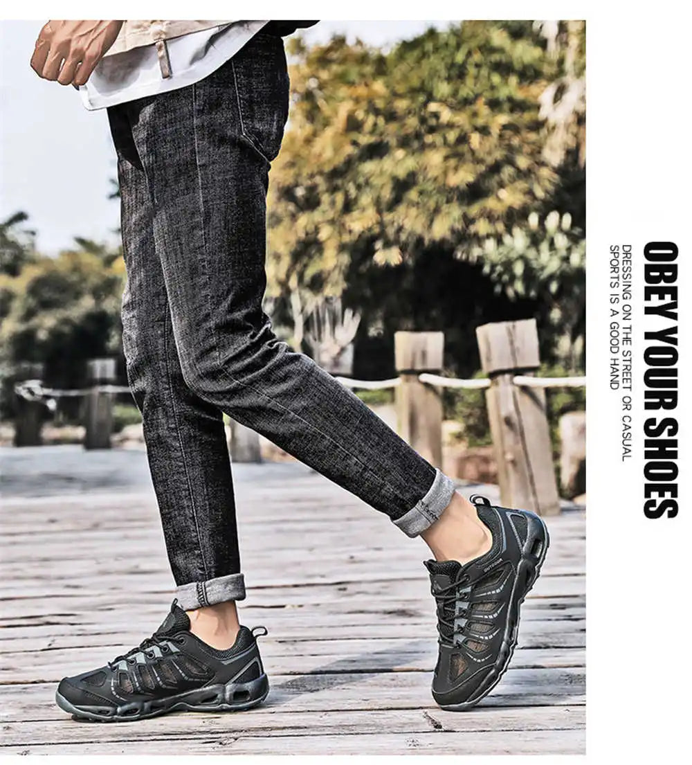 Wolf Who Men’ss Breathable Mesh Sneakers - All-Terrain Quick Drying Casual Sports Shoes