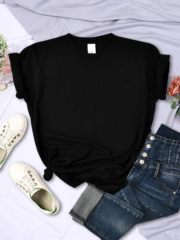 Summer Women Solid Color T-Shirts Comfortable All-Match Multicolor Clothes Loose O-Neck Short Sleeve Casual Female Tops