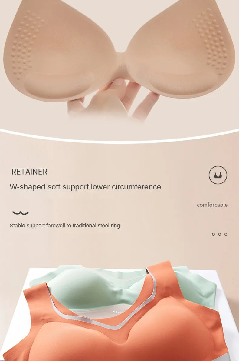 KING'S FAITH Women's Floral Push-Up Bra - Wire-Free, Front Closure, Everyday Comfort