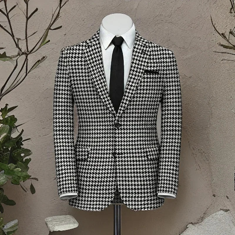 MENTEOLA Men's England Style Business Suit - Polyester & Rayon Blend, Skinny Fit