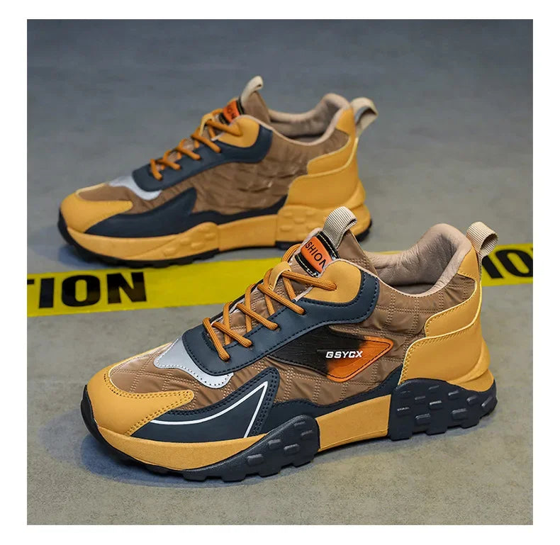 NoEnName_Null Men's Casual Lace-Up Shoes - Winter-Ready Leather Sneakers